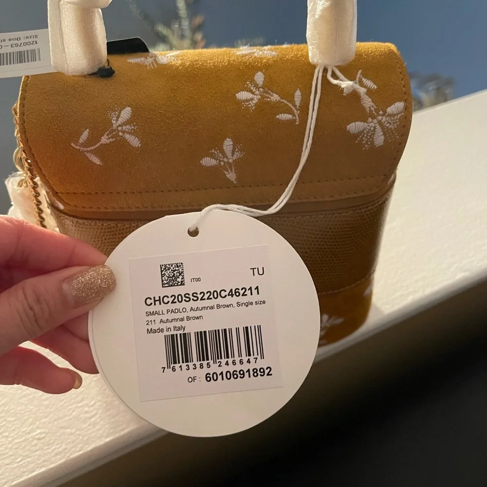 CHLOÉ Aby Lock Small Lizard-effect Leather-trimmed Embroidered Suede Bag - Picture 6 of 16